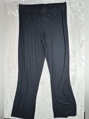 Skims Black Ribbed Interior Drawstring Waist Lightweight Lounge Pants Size 2X